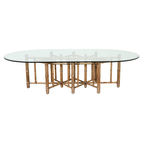 Monumental McGuire Organic Modern Bamboo Oval Dining Table 9 Ft.