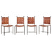 Set of Four Mario Papperzini Iron Leather Strap Dining Chairs
