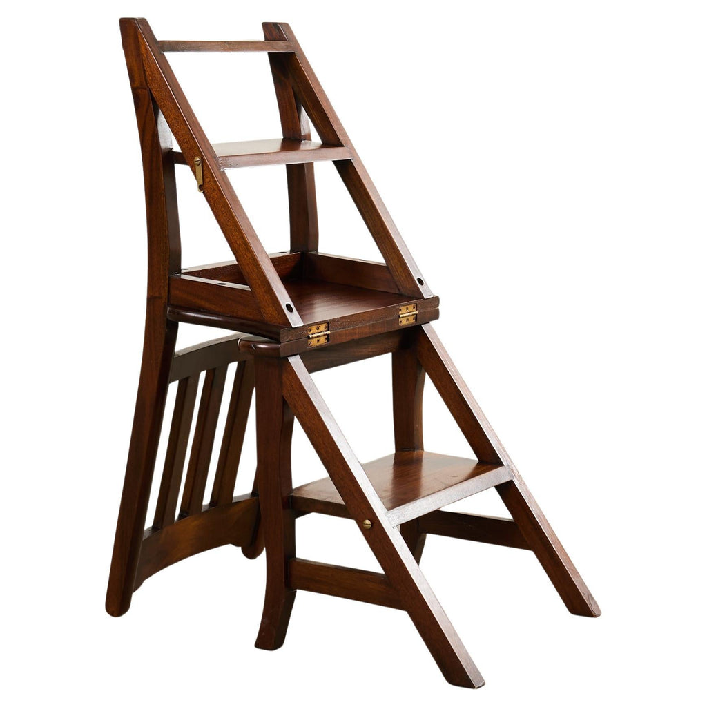 Arts and Crafts Style Mahogany Metamorphic Library Chair