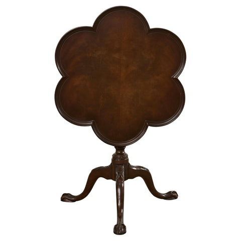 English Georgian Style Clover Leaf Flip-Top Table