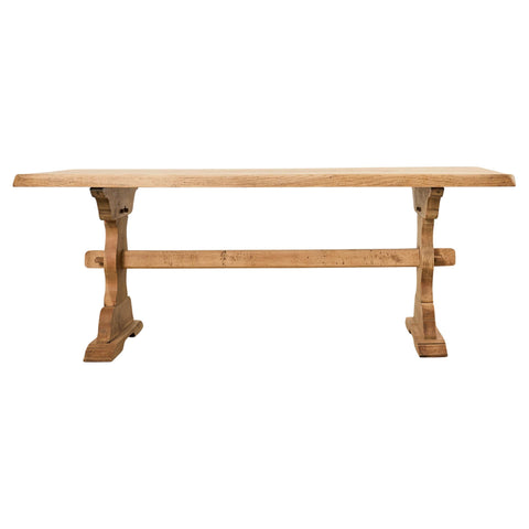 Country French Bleached Oak Farmhouse Dining Table 6.5 Ft