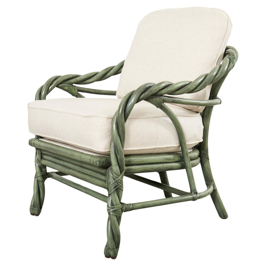 McGuire Organic Modern Twisted Rattan Lounge Chair