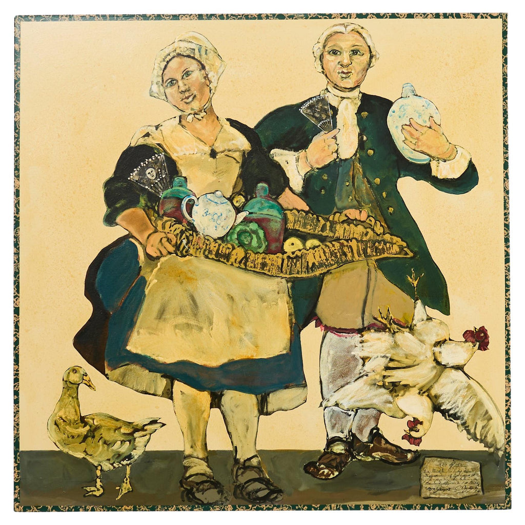 Ira Yeager Painting French Provincial Couple 20th Century