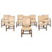 Set Eight Rose Tarlow Walnut Leather Glenna Dining Chairs