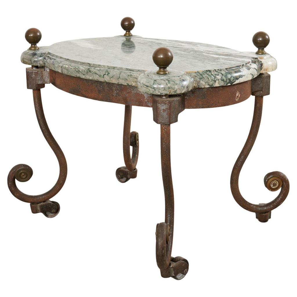 Country English Iron Marble Bronze Drink Table Trivet