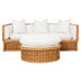 Michael Taylor Style Italian Wicker Works Rattan Sofa + Ottoman