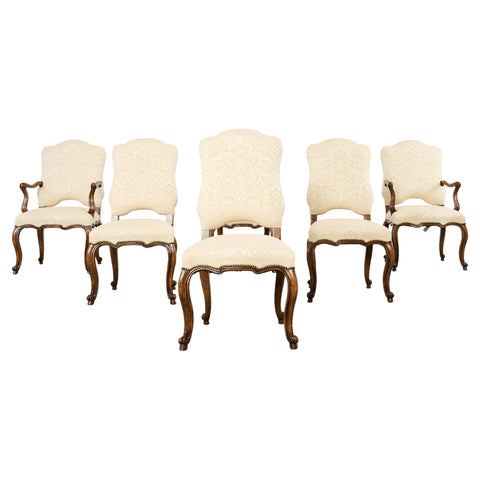 Set Six Minton-Spidell Regence Walnut Dining Chairs