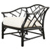 McGuire Rattan Chinese Chippendale Lacquered Lounge Chair