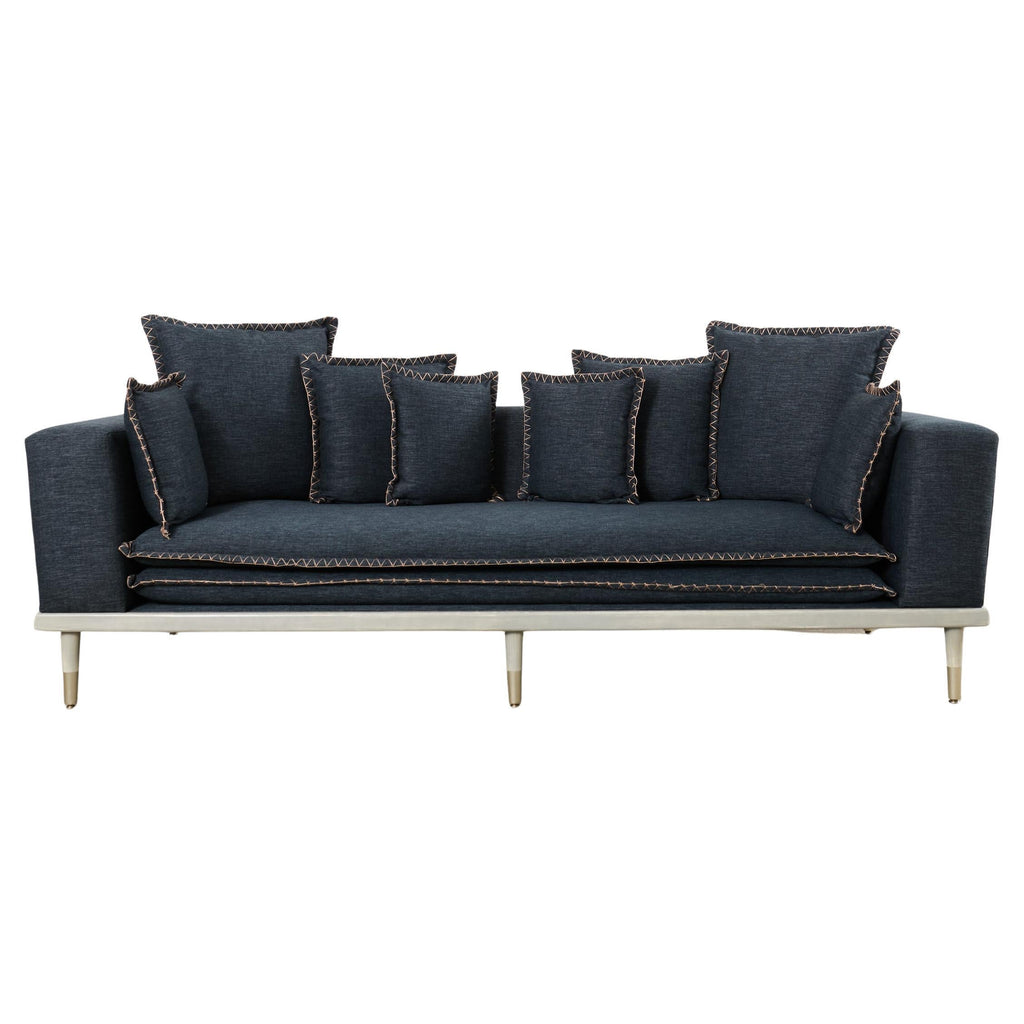 Midcentury Roche Bobois Style Denim Platform Sofa