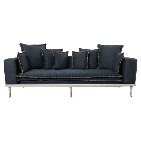 Midcentury Roche Bobois Style Denim Platform Sofa