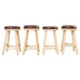Set of Four McGuire Organic Modern Lacquered Rattan Bar Stools