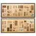 Pair Japanese Edo Six Panel Harimaze Decoupage Screens