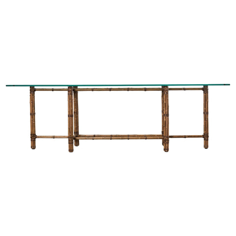 McGuire Organic Modern Bamboo Glass Console Table 8 Ft.