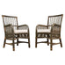 Pair Bielecky Brothers Organic Modern Rattan Dining Armchairs