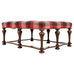 Ralph Lauren Mahogany Plaid Sadler Cocktail Ottoman 4 Ft.