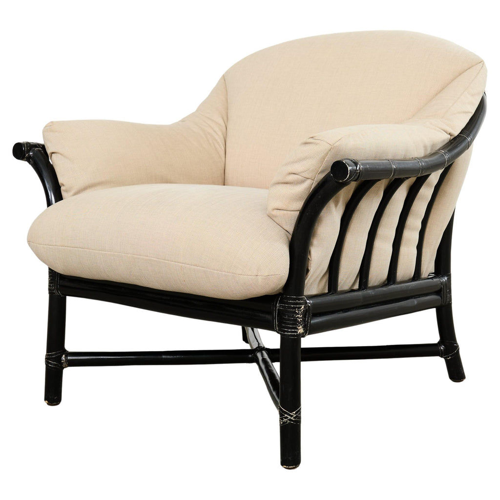 McGuire Organic Modern Lacquered Rattan Lounge Chair