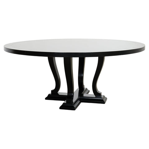 Ralph Lauren Ebonized Mahogany Round Basalt Dining Table