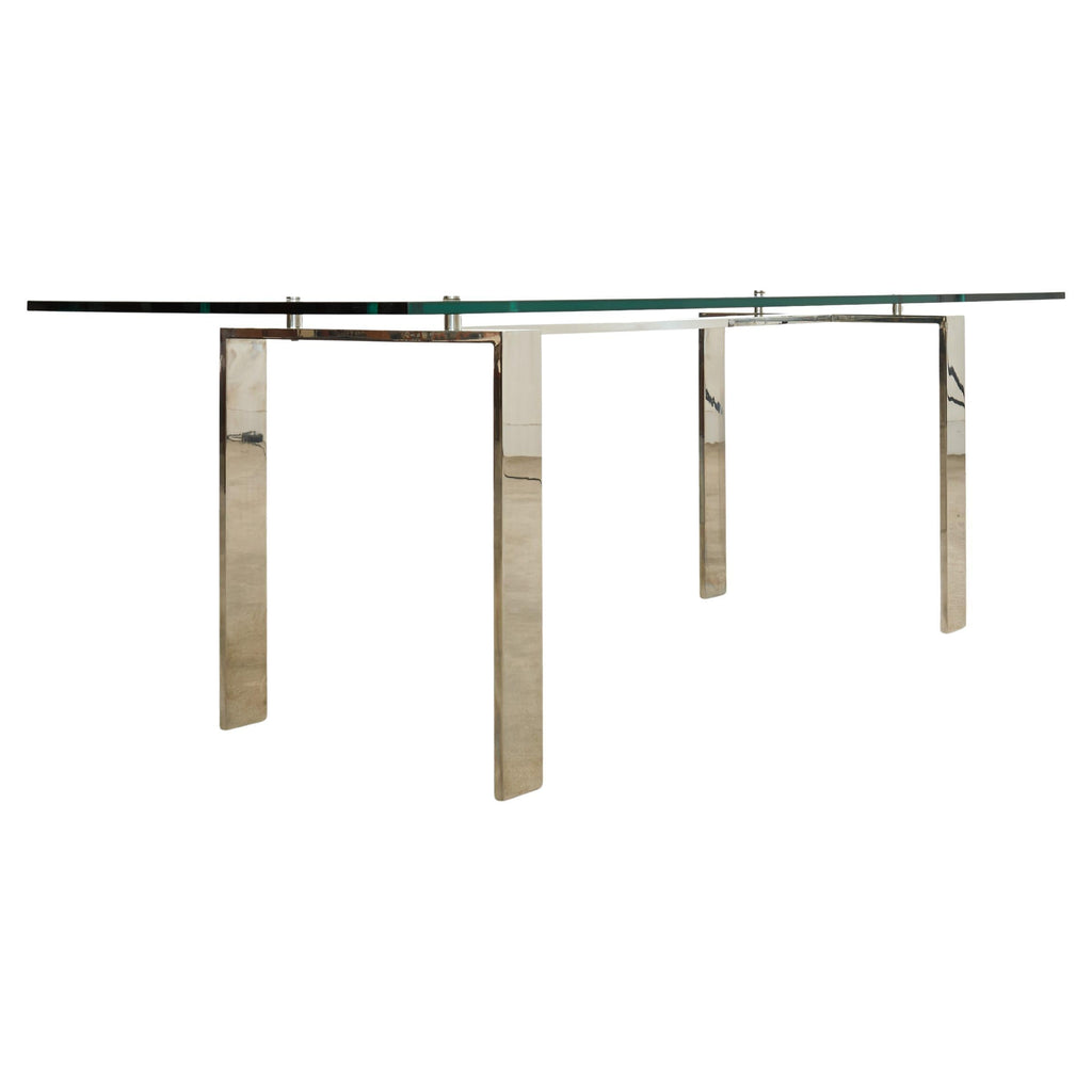 Ralph Lauren Italian Chrome Glass Langham Dining Table