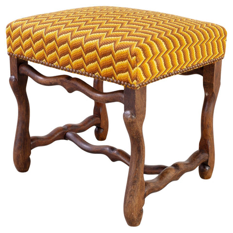 Louis XIII Style Os de Mouton Oak Stool Bench