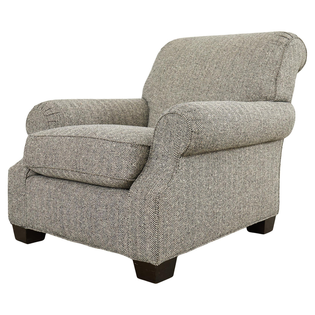 Ralph Lauren Herringbone Upholstered Lounge Chair for Henredon