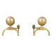 Pair of English Regency Style Brass Cannonball Andirons