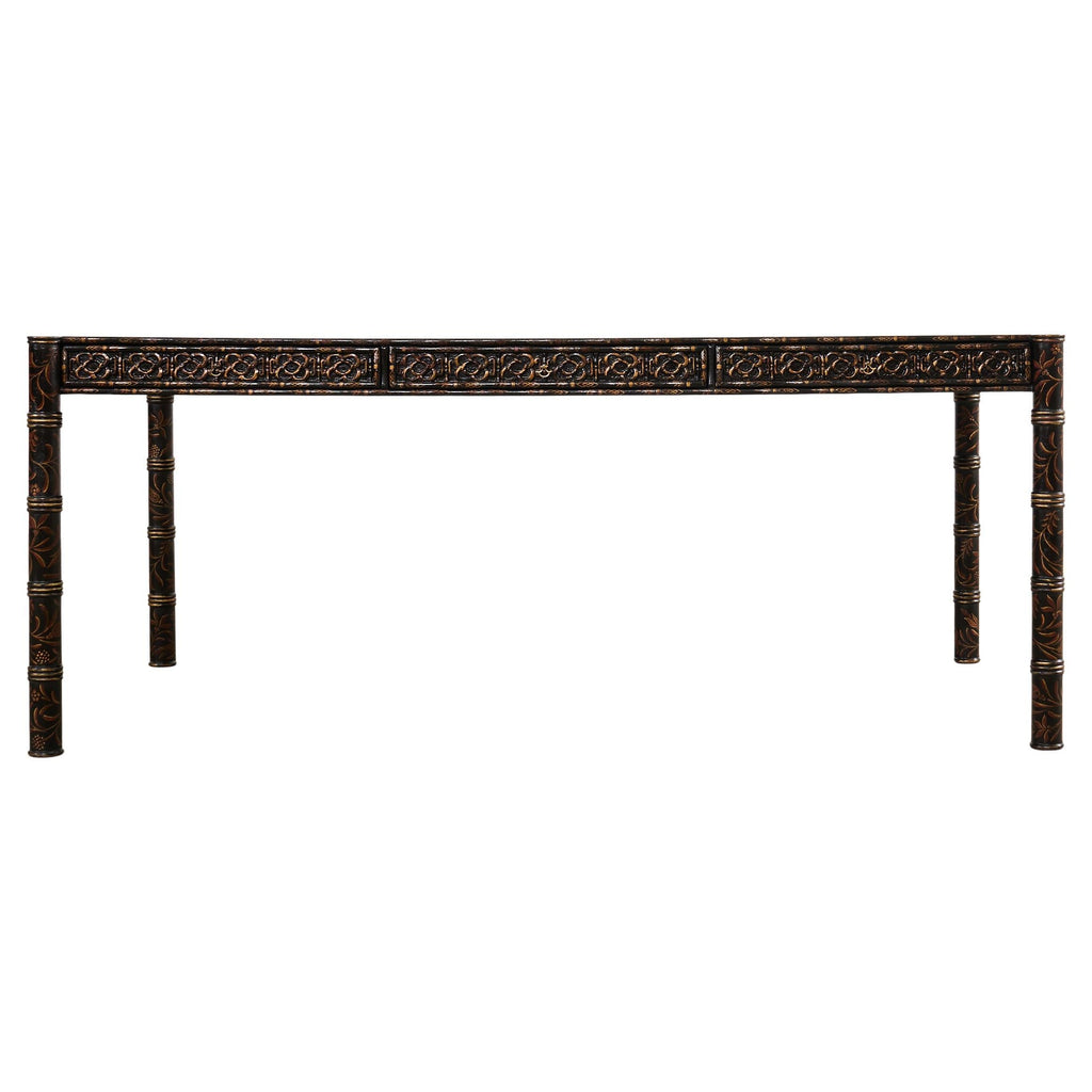 Dennis & Leen Regency Style Lacquer Chinoiserie Decorated Desk