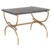 Italian Neoclassical Style Curule Brass Slate Cocktail Table