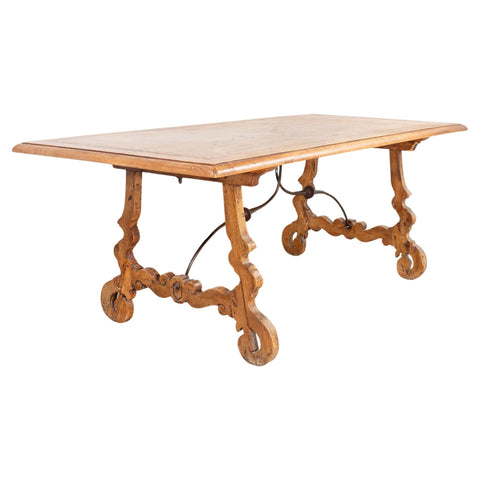 18th Century Spanish Baroque Walnut Dining Library Table