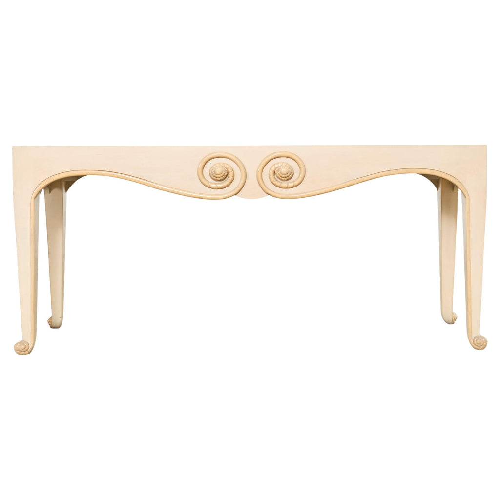Sally Sirkin J. Robert Scott Travertine Snail Console Table