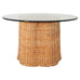 Michael Taylor Attributed Scalloped Rattan Wicker Dining Table