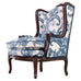Louis XV Style Wingback Bergere á Oreilles Crewel Work
