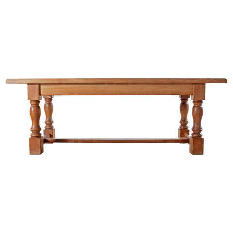 Midcentury Country French Oak Farmhouse Dining Table 7 Ft