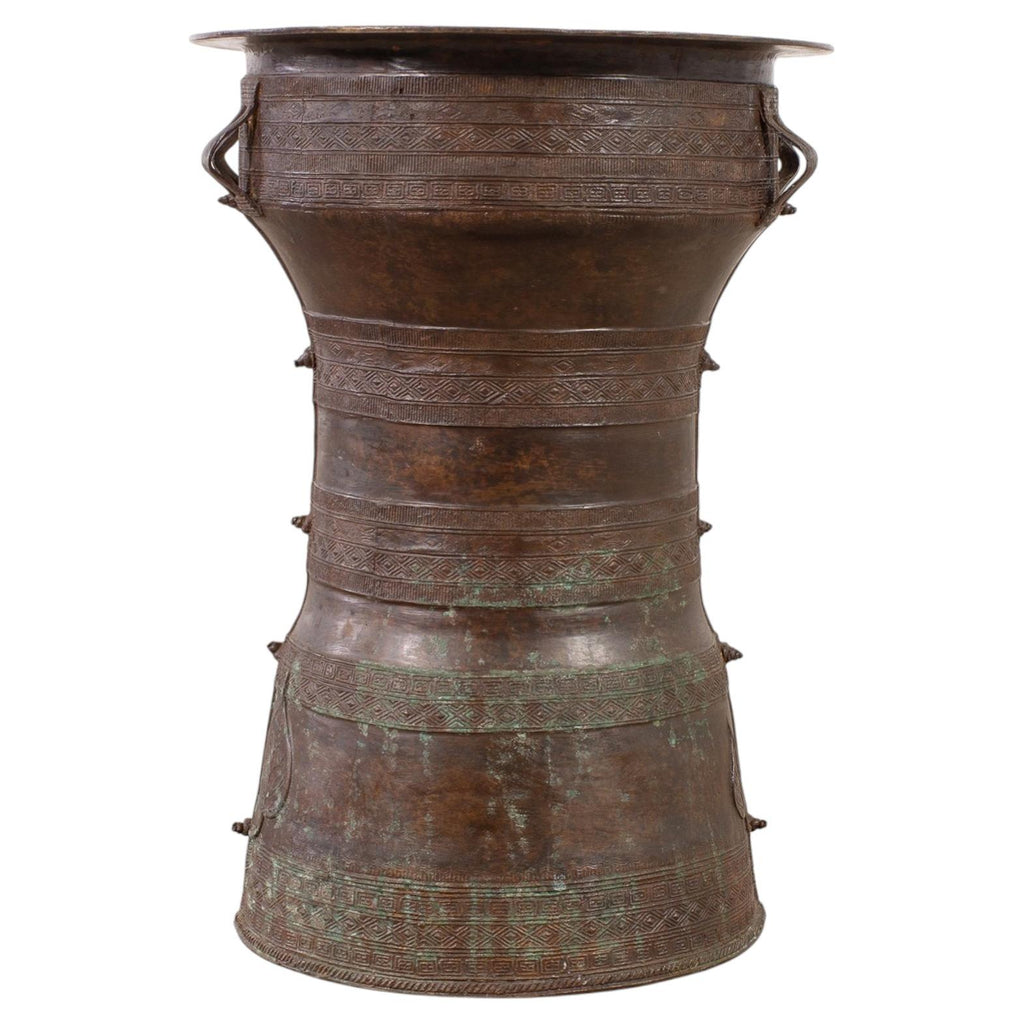 Southeast Asian Patinated Bronze Rain Drum or Drinks Table