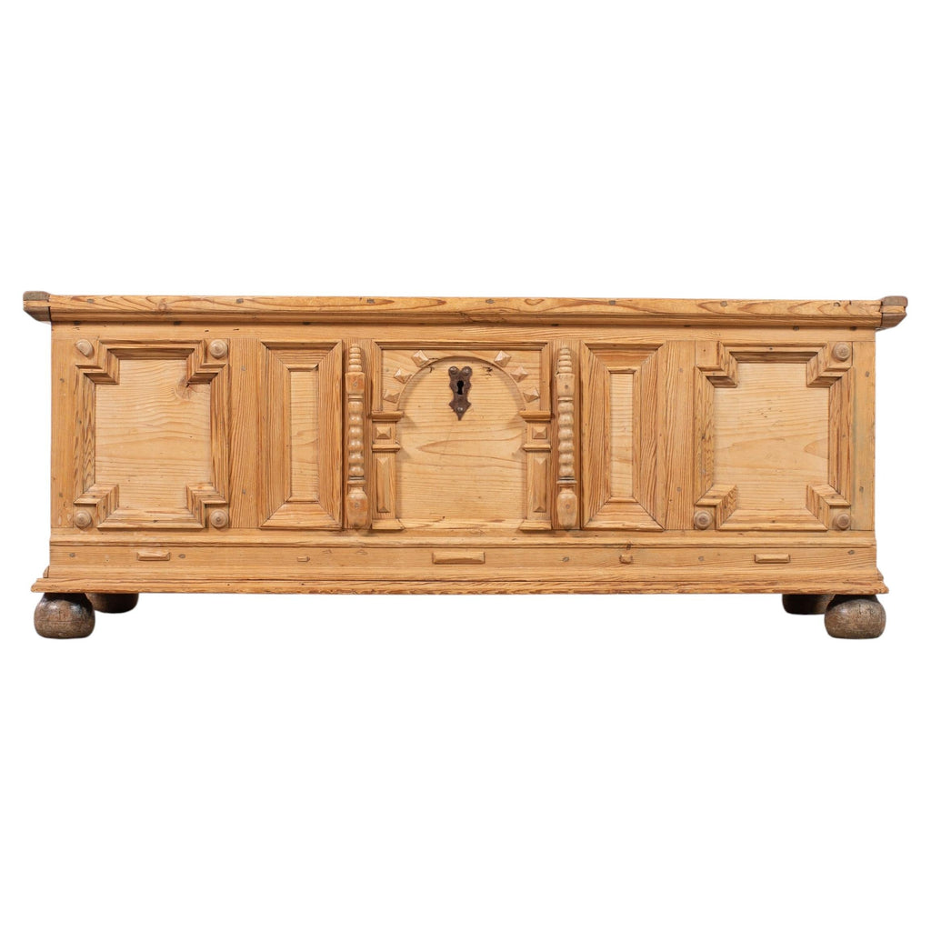 18th Century Dutch Baroque Style Pine Mule Blanket Chest