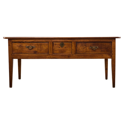 19th Century Country French Fruitwood Console Table Server 6 Ft.