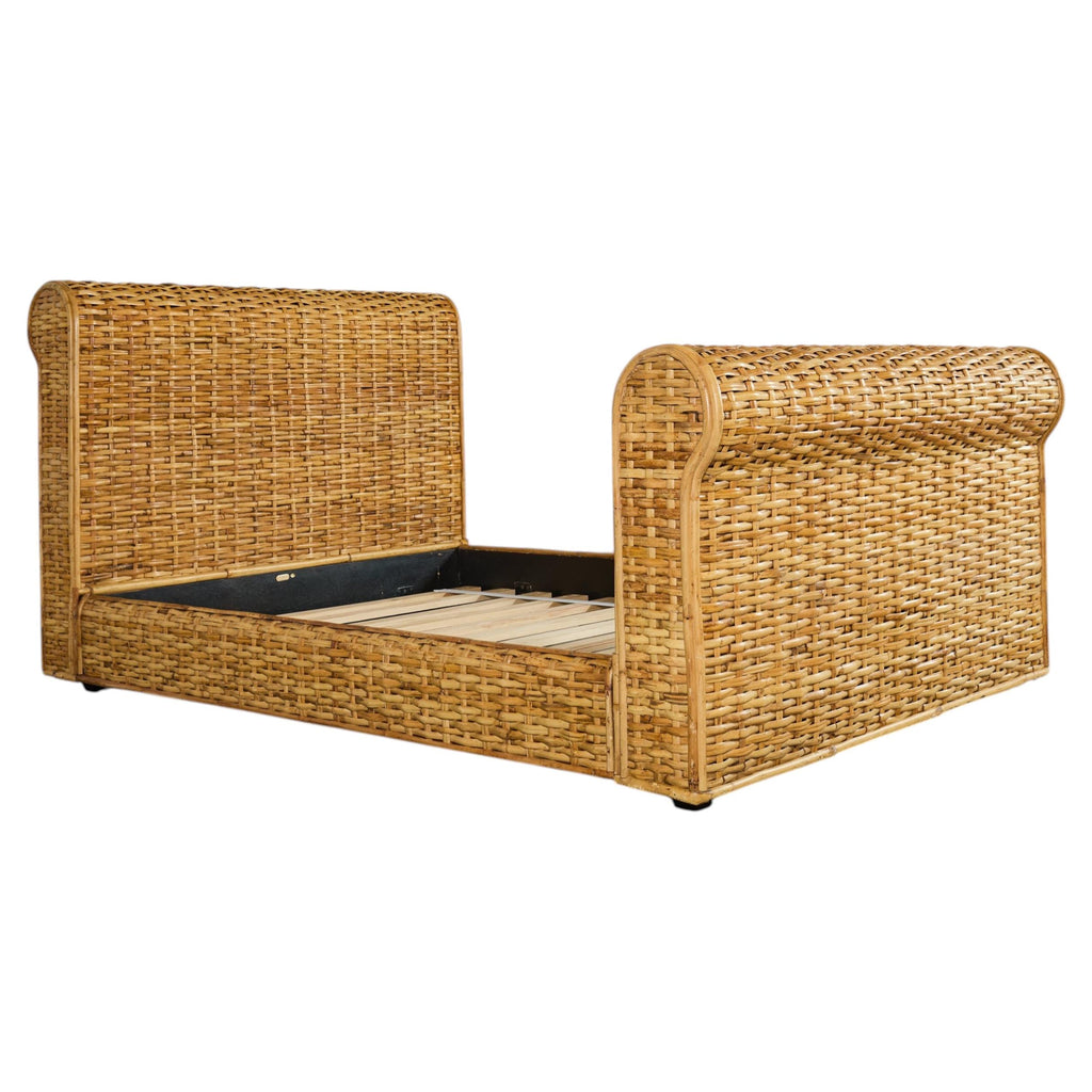 Ralph Lauren Organic Modern Bamboo Rattan Wicker Full Size Bed