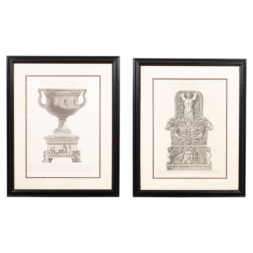 Pair of Neoclassical Framed Prints After Giovanni Battista Piranesi