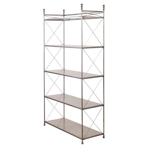 French Neoclassical Style Five Tier Steel Étagère Shelves