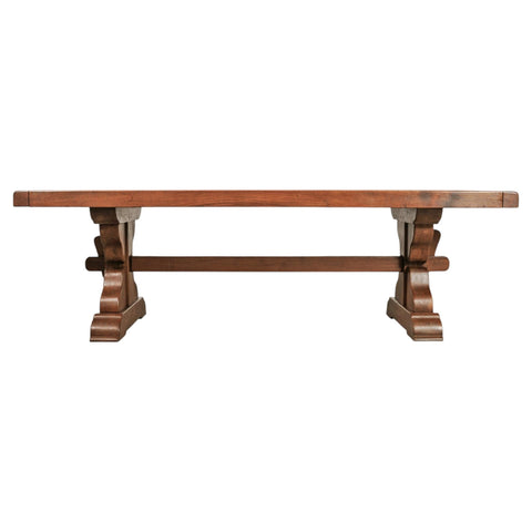 Country French Oak Refectory Farmhouse Trestle Dining Table 8 Ft.