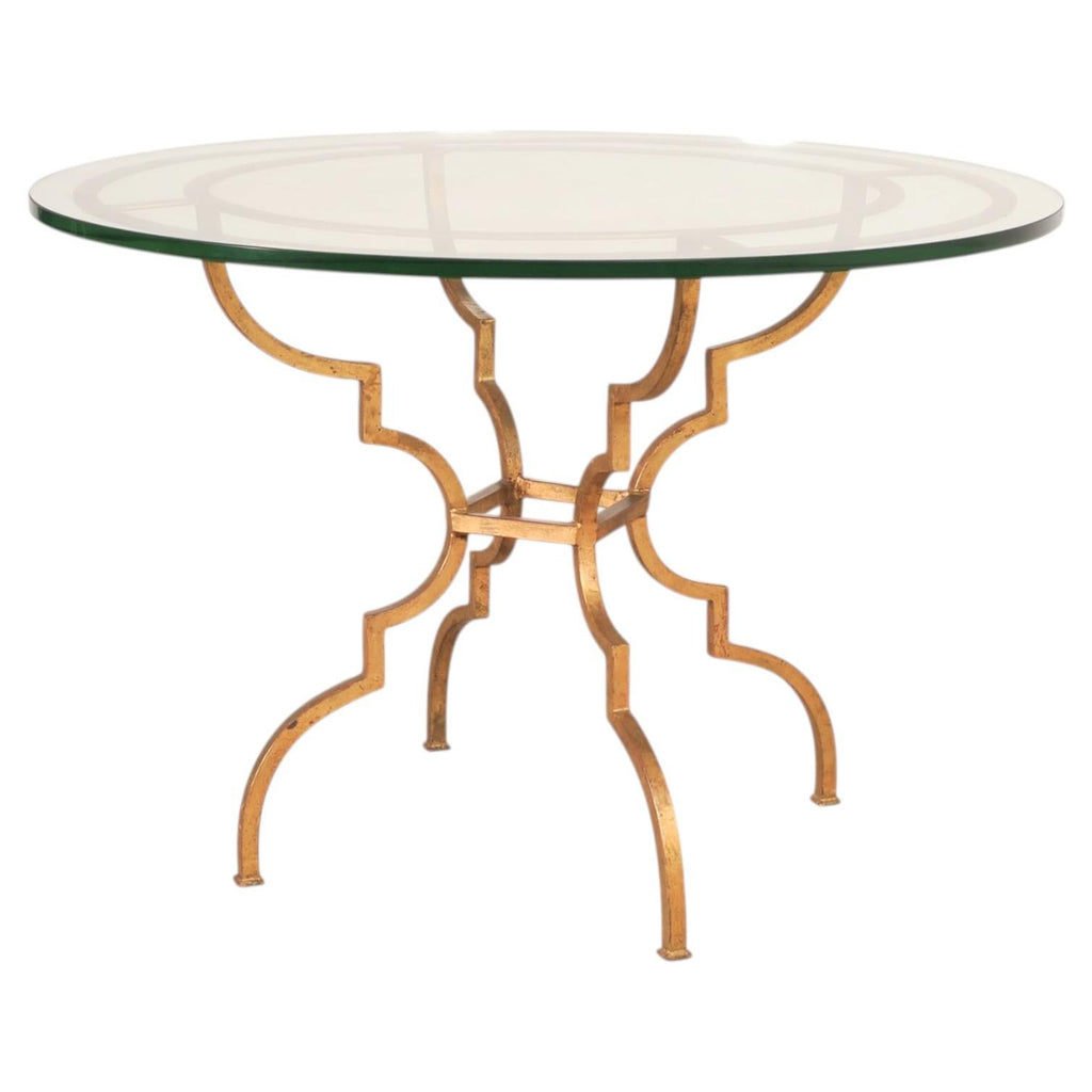 French Gilded Iron Hollywood Regency Breakfast or Center Table