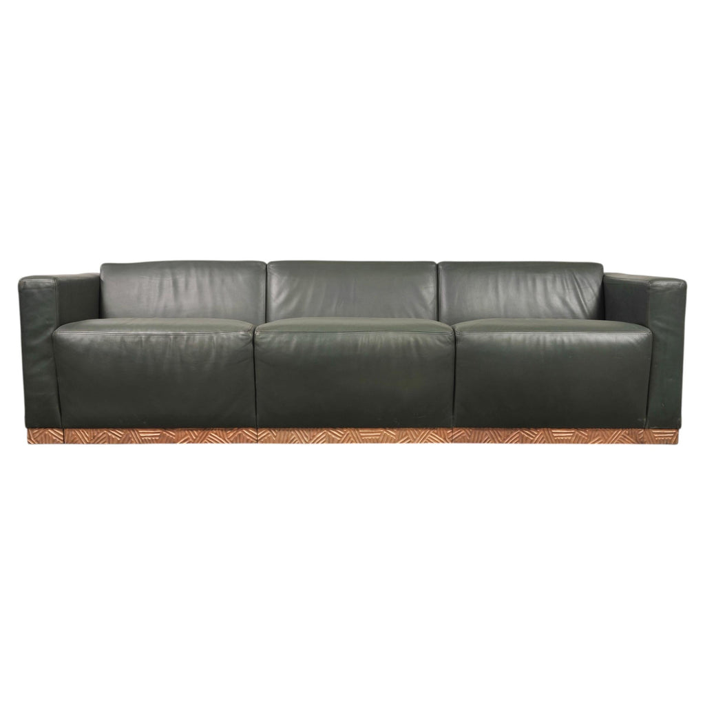 Dakota Jackson Art Deco Style Cuba Sofa in Bronze and Leather