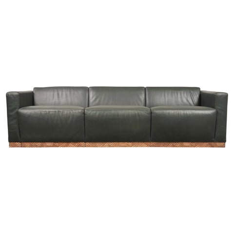 Dakota Jackson Art Deco Style Cuba Sofa in Bronze and Leather