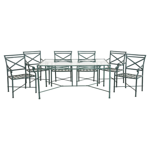 Brown Jordan Venetian Garden Dining Set Green Verdigris Finish
