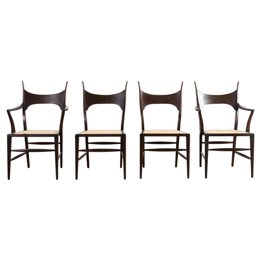 Set of Four Antler Dining Chairs by Edward Wormley for Dunbar