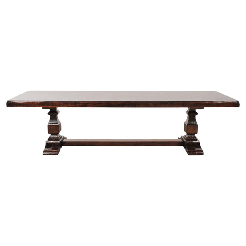 Country Italian Provincial Oak Farmhouse Trestle Dining Table 10 Ft