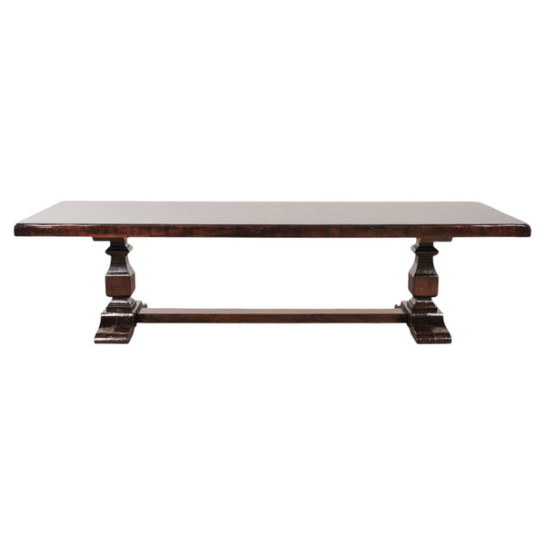 Country Italian Provincial Oak Farmhouse Trestle Dining Table 10 Ft