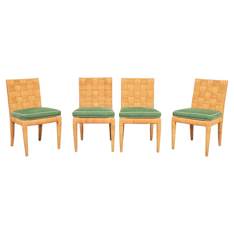Set of Four John Hutton Bielecky Block Island Cane Dining Chairs