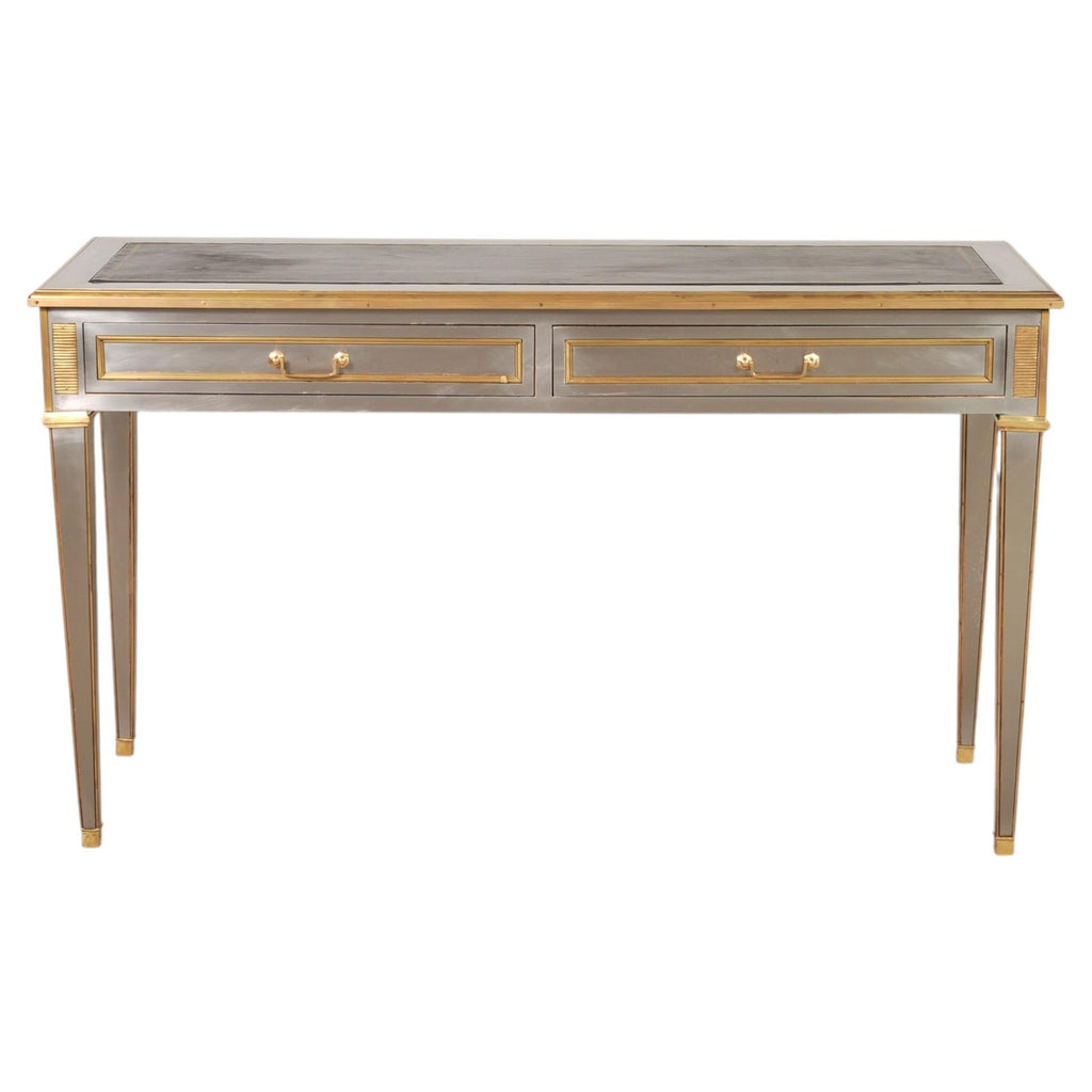 John Vesey Style Steel and Bronze Neoclassical Desk or Console