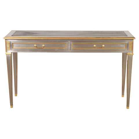 John Vesey Style Steel and Bronze Neoclassical Desk or Console