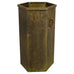 Mid-Century Italian Brass Hexagonal Umbrella Stand Waste Basket